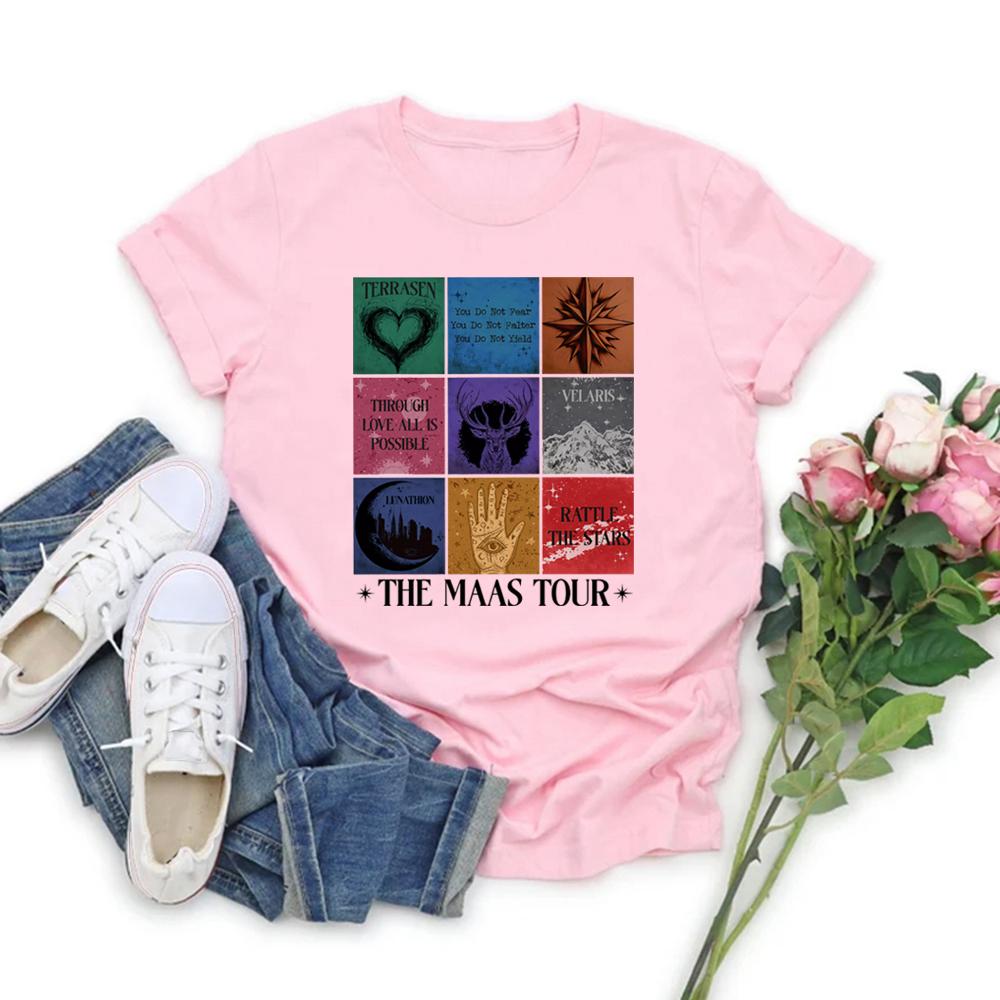 Футболка Sarah J Maas Eras Tour Футболка Maas Tour Футболка Crescent City Женская футболка с графикой Throne of Glass Merch Подарок фанатам SJM