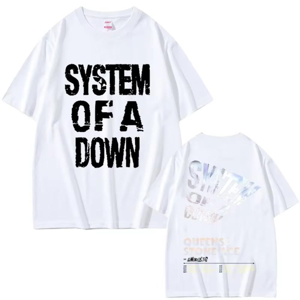Ограниченная серия футболок System of A Down Тур 2026 Мужские Женские Рок Винтаж Оверсайз Футболки Мужские Повседневные Хлопковые Футболки с Коротким Рукавом