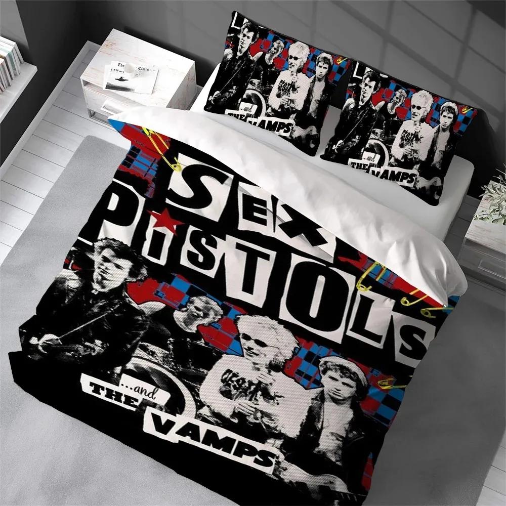 Duvet Cover Pillowcases S-sex P-pistols R-rocks B-band Bedding Set, for Kids Adult Bedroom Decor Twin Full Queen King Size Gift