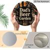 2D Flat 1pc, 8x8 in, Vintage Beer Garden Aluminum Metal Decorative Signs & Plaques - Dad's Beer Garden Wall Art with Beer Mugs, Bottles & Rustic