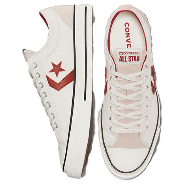 Converse Star Player 76 Retro Casual Slip Resistant Durable Lightweight Low Top Skate Shoes Unisex Sneakers White Red A03779C
