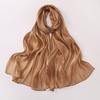 Fashion Solid Color Silk Scarf Chiffon Long Sunscreen shawl Soft Shining Ramadan Long Scarf Outdoor