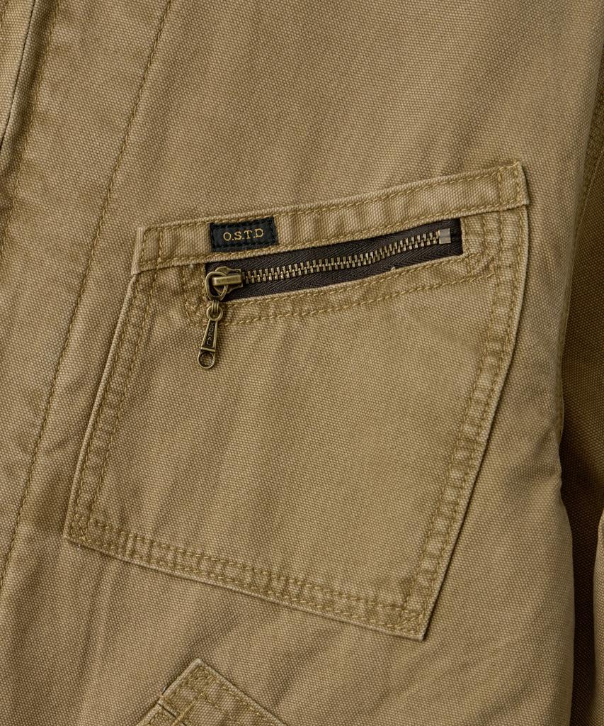 OUTSTANDING 50S Blanket-Lined Zip Work Jacket_Khaki