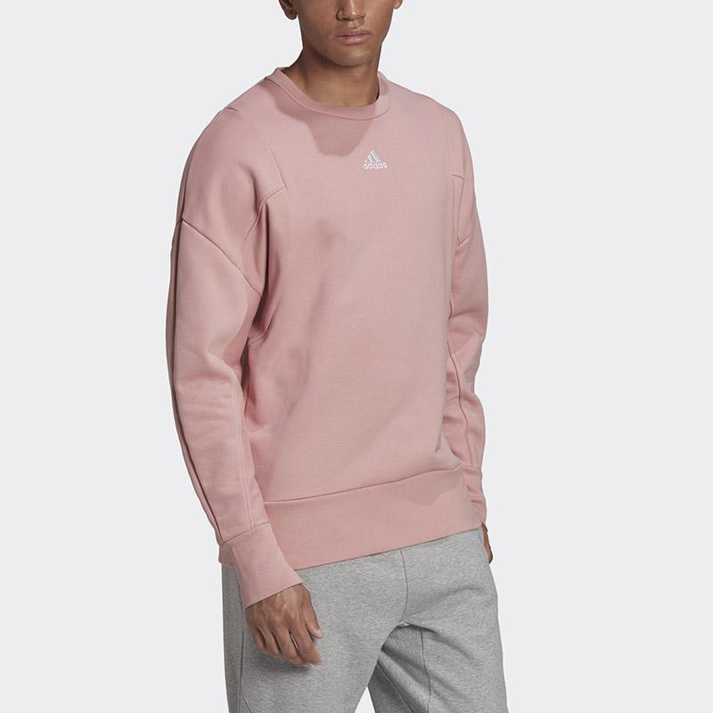 adidas Спортивный свитер с круглым вырезом, мужской свитер, розовый HB0479