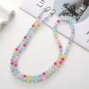 Universal Candy Color Beaded Crossbody Chain Long-style Phone Neck Straps  Keychain Pendant