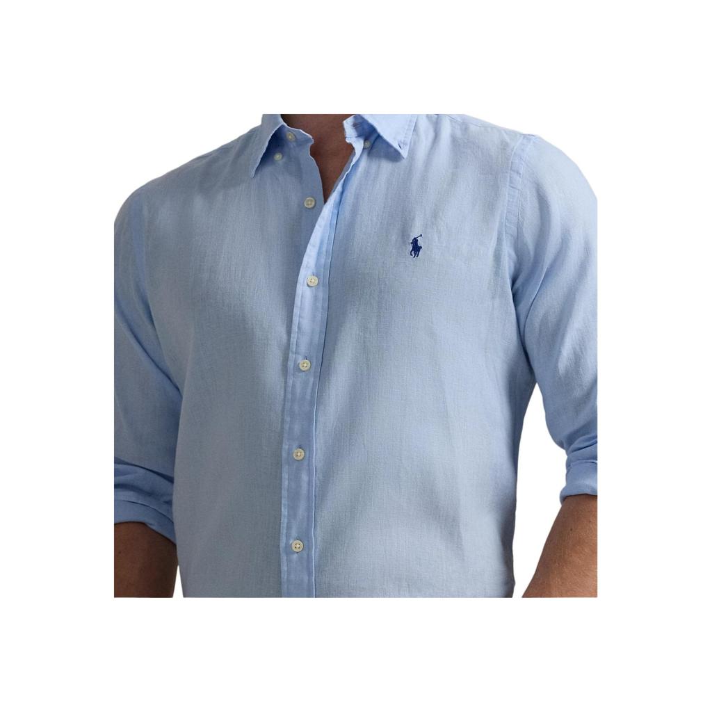 Polo Ralph Lauren Дышащая рубашка поло с вышивкой логотипа Мужские рубашки Синий 710967608-006