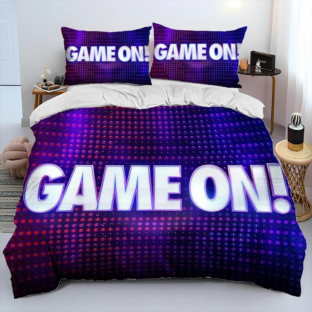 Gamer Game Over Cartoon Comforter Bedding CollectionDuvet Cover Bed Collection Quilt Cover PillowcaseKing Queen Size Bedding Collection Adult Boys