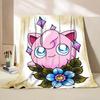 Pokemon Jigglypuff Flannel Kids Blanket Cartoon Cute Plush for Home Bedroom Sofa Picnic Office Cover Soft Blankets Winter Gifts