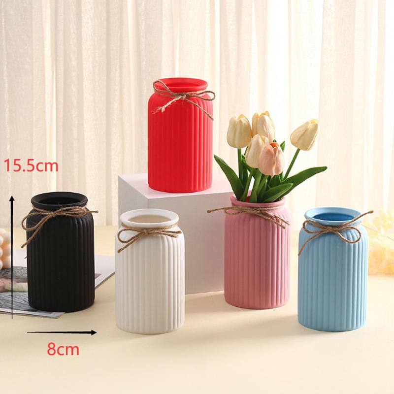 Современная скандинавская пластиковая ваза для цветов, розовый, синий, белый горшок, корзина, для дома, украшение гостиной, орнамент, композиция