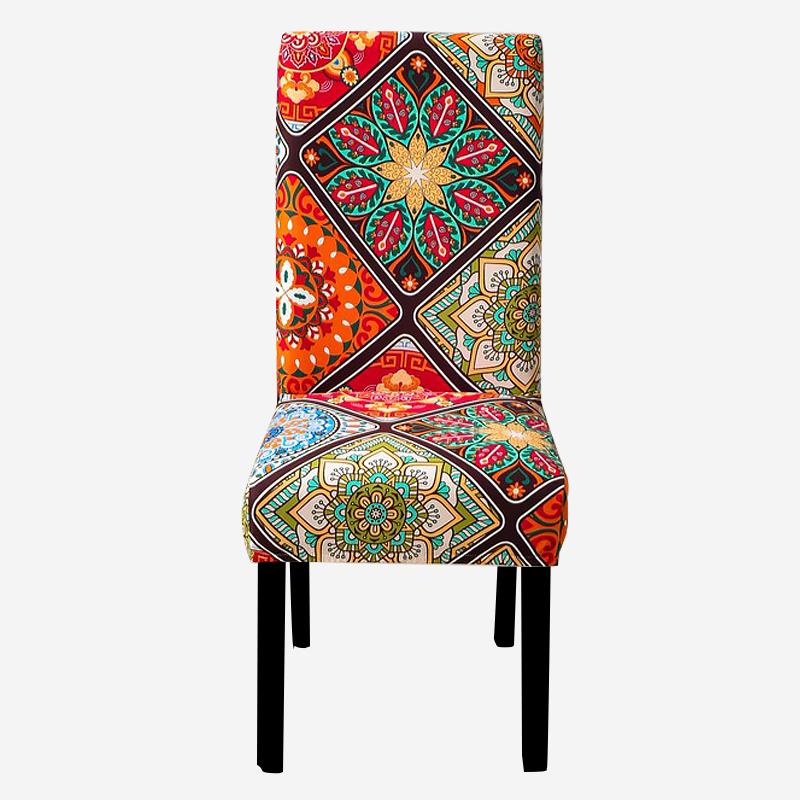 Чехлы на стулья с принтом, эластичные чехлы на кухонные сиденья, эластичные чехлы на стулья из спандекса для столовой, свадебного отеля, банкета, моющиеся, 1 шт.