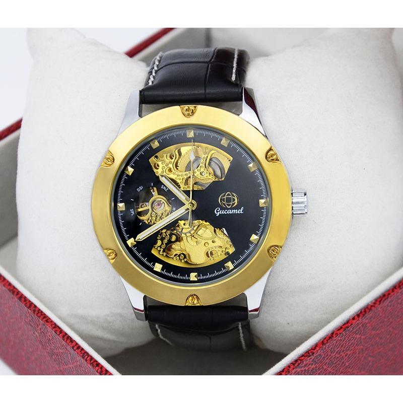 GUCAMEL Механические часы Мужские часы Перфорированные механические часы Деловые мужские часы