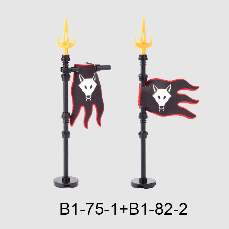 Средневековые военные флаги, серия «Военный замок», рыцарь, солдат, воин, аксессуары, строительные блоки, Древний Священный Рим, кирпичики, игрушки, подарки.