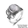 Винтажные этнические кольца женские серебряные изысканные украшения из натурального лунного камня