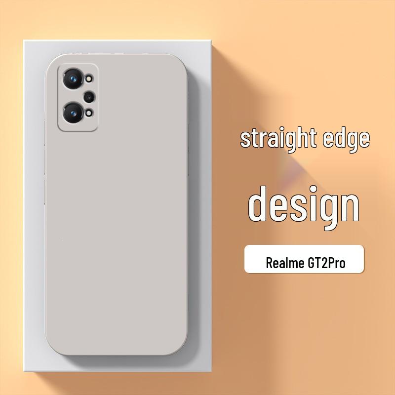 Чехол из жидкого силикона для телефона Realme GT2 - Модель RMX3310 5G, Дизайн с прямыми гранями.