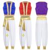 Boys Costume Arabian Prince Cosplay Dress Up Vest Waistcoat Harem Pants Suit for Halloween Carnival Stage Performance