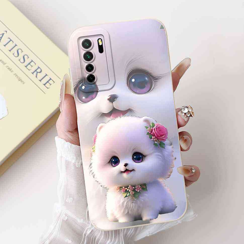 Для Huawei Nova 7 SE CDY-AN00 Мягкий Силиконовый Модный Чехол с Цветами Для Huawei Nova7 SE Nova 7se 6.5" Милый Мультяшный Защитный Бампер