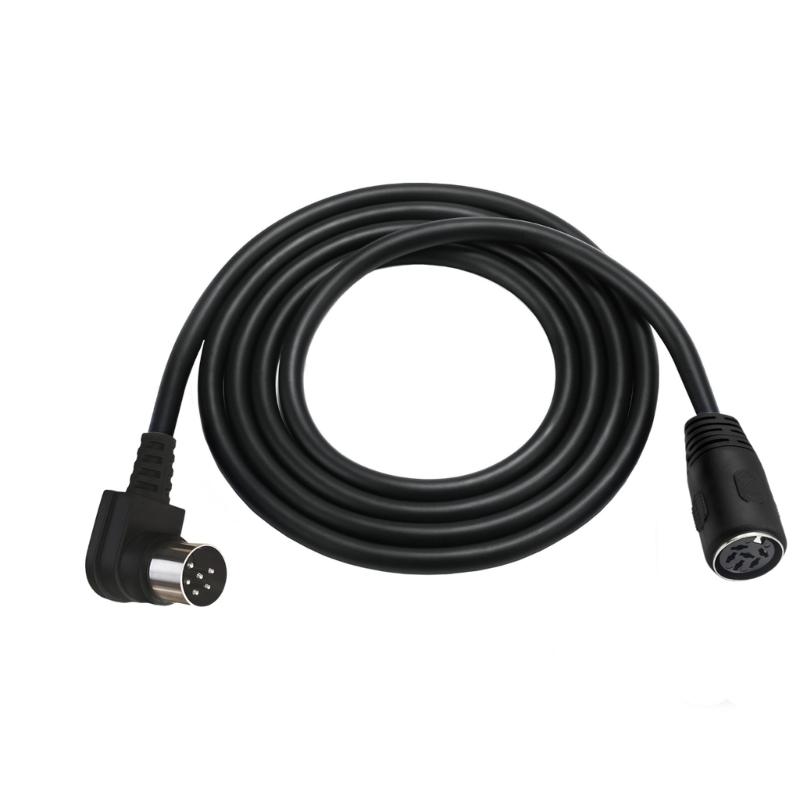 Угловой кабель-терминал DIN 6Pin (папа-мама) для звука, видео, микрофона, гитары, цифрового оборудования