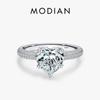 Модиан, стерлинговое серебро 925 пробы, изысканное сверкающее сердечко с фианитом, романтическое брендовое кольцо на палец для женщин, эффектные свадебные украшения