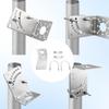 Antenna Mast Clamp with U Bolts Silver Angle Adjustable Galvanized Stainless Steel Antenna Pole Clam