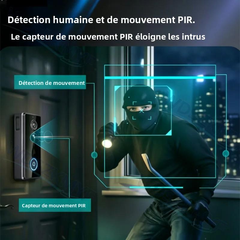 Водонепроницаемый Видеодомофон 4,3-дюймовый IPS-экран 4000 мАч PIR-датчик движения Двусторонняя связь 2,4 ГГц Видеодомофон