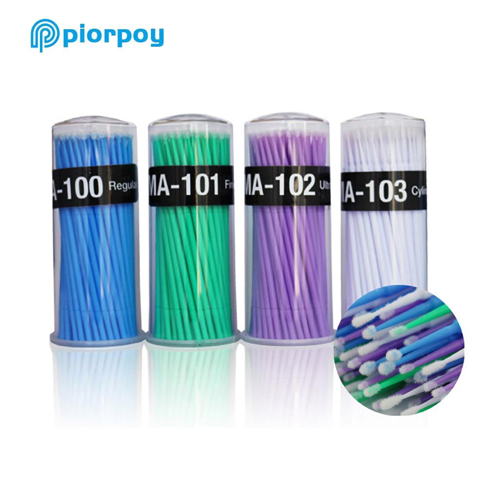 PIORPOY 400Pcs/Box Dental Micro Brush Dental Disposable Micro Applicator Bendable Long Shank Oral Teeth Whitening Extension Tool