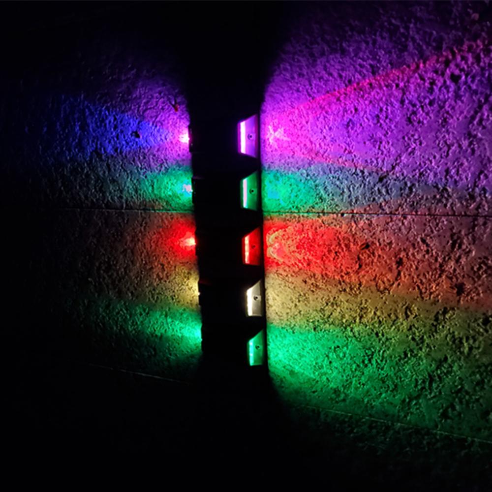 4Pcs Solar Garden Lights Rgb Color Changing Waterproof Fence Stairs Wall Lamp