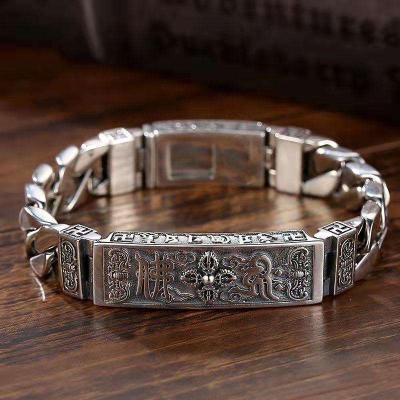 Браслет с мантрой на санскрите из шести символов для мужчин и женщин, ретро-браслет Bathand