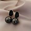 Fashion Black Pearl Stud Earrings Women Elegant Dangle Drop Earring Personality Party Jewelry
