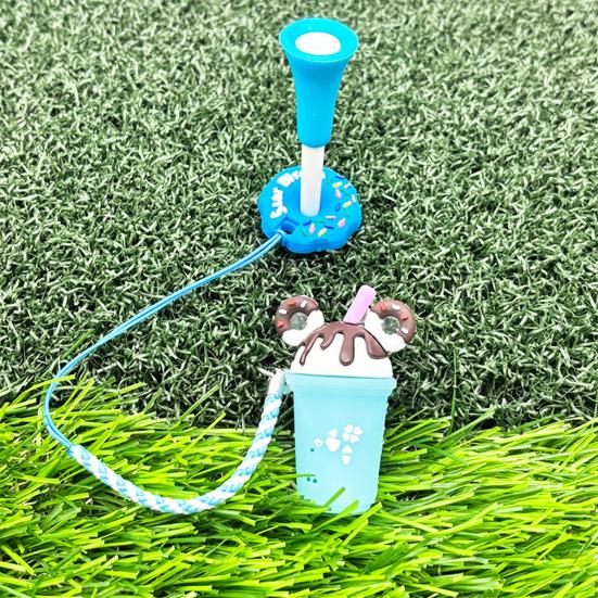 Golf Tee Cartoon Shape Lightweight Portable Colorful Anti-Lost Golf Tee Hanger with Strap Golf Accessory Gift