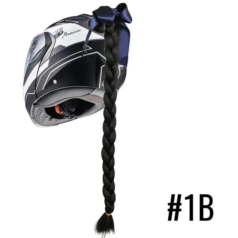 Новый мотоциклетный шлем косички женщина косички парик для мотоциклетных шлемов 11 цветов скручивание двойной косички конский хвост с присоской бант