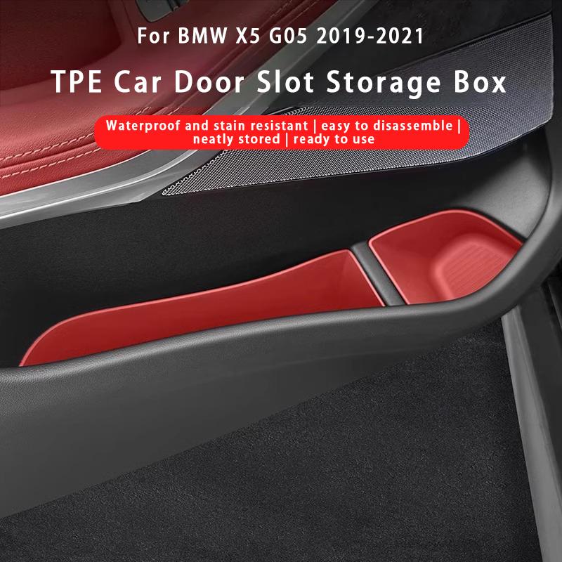 For BMW X5 G05 2019-2021 TPE Car Front Rear Door Side Storage Box Door Slot Organizer Tray Interior Organizer Accessories