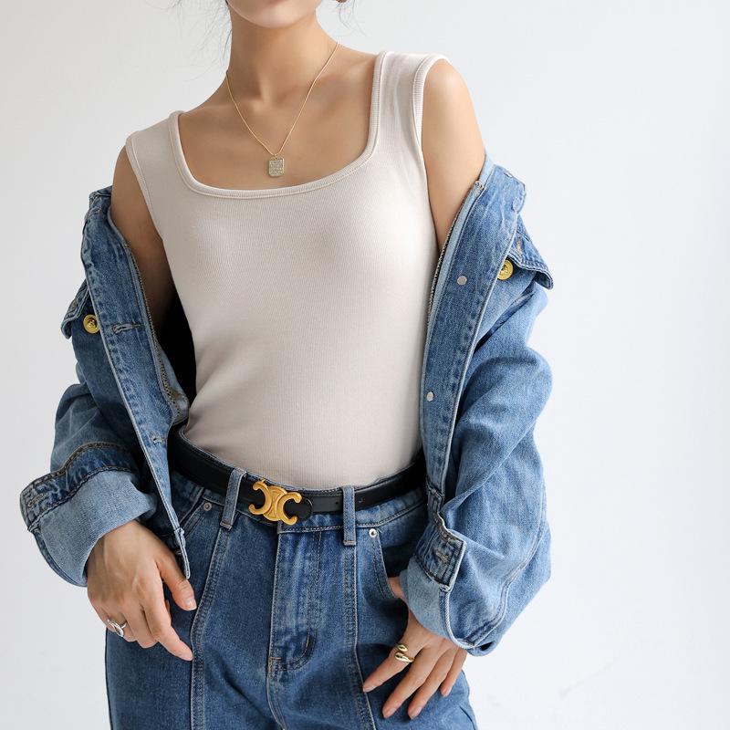 Женская летняя майка без рукавов с квадратным вырезом - Свободная, универсальная и легкая майка