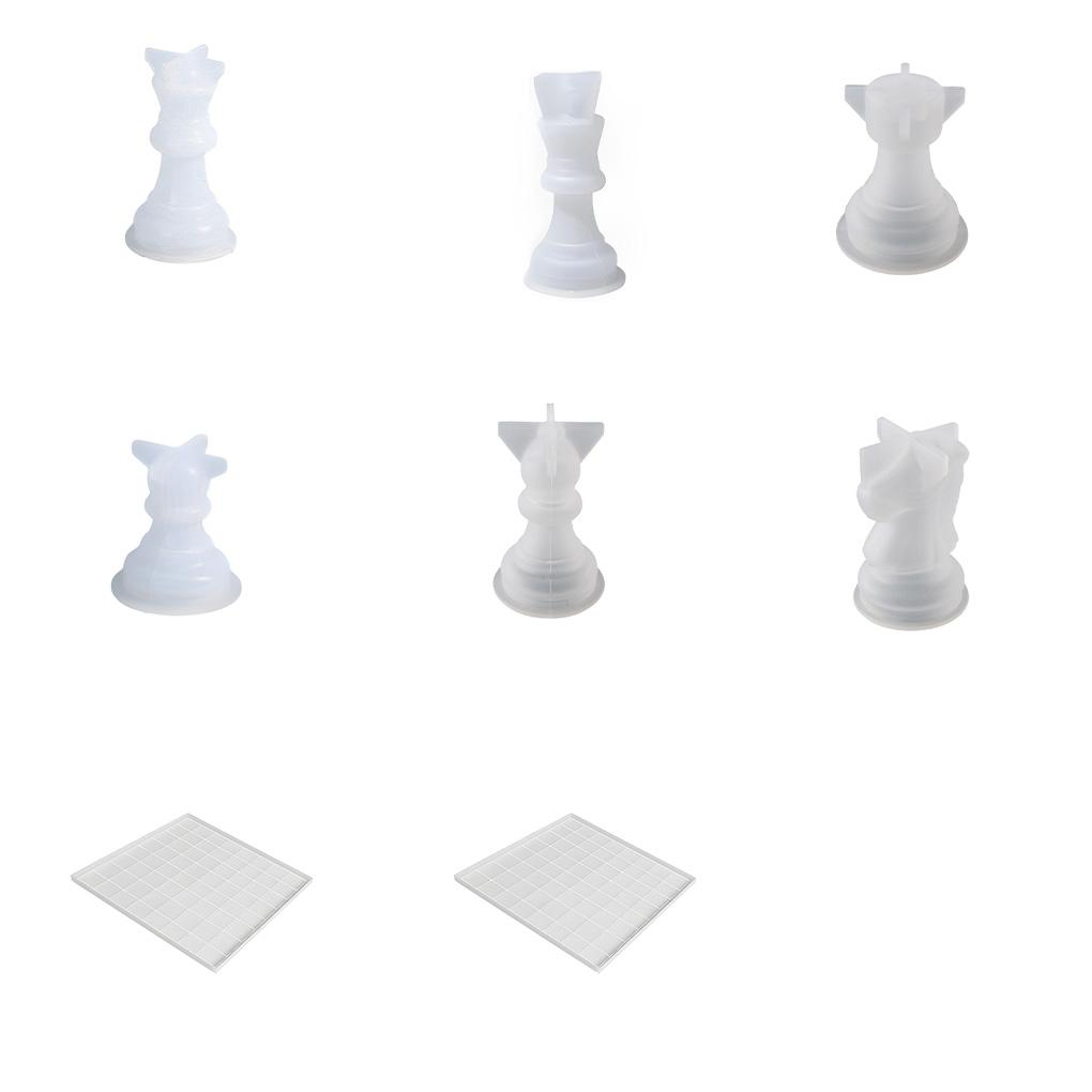 Шахматная форма Антипригарная Замена Современный Простой Стиль Смола Международные Шахматы Изготовление Поделок Форма Аксессуары