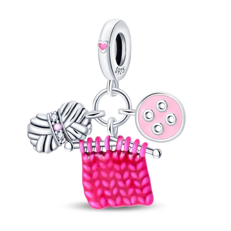 Серия «Креативная семейная жизнь» Швейная машина Ткачество Будильник Фен Шармы Бусины Подходят для DIY браслетов Медь