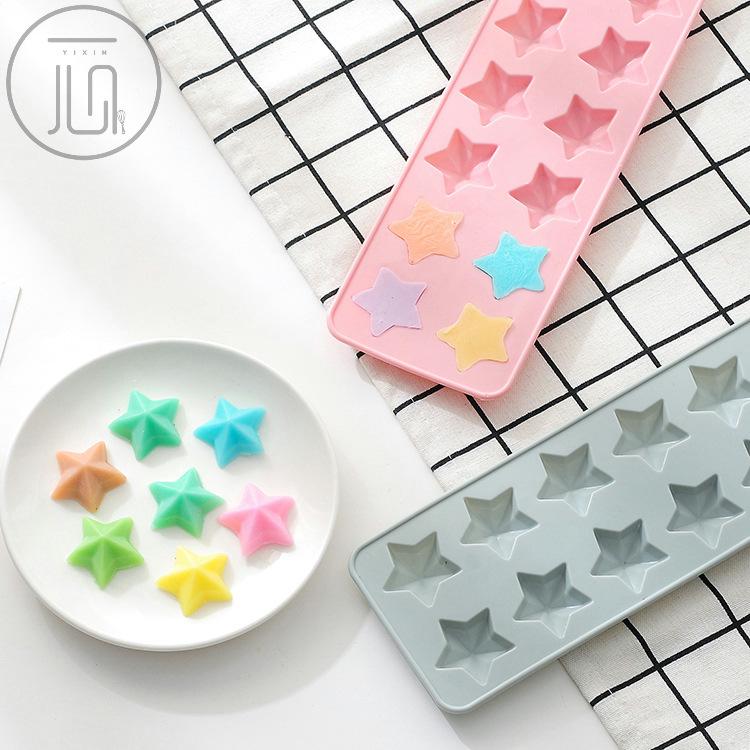 Силиконовая форма в форме пятиконечной звезды с 12 отверстиями, силиконовая форма для шоколада, форма для льда, форма для торта, форма для мыла ручной работы