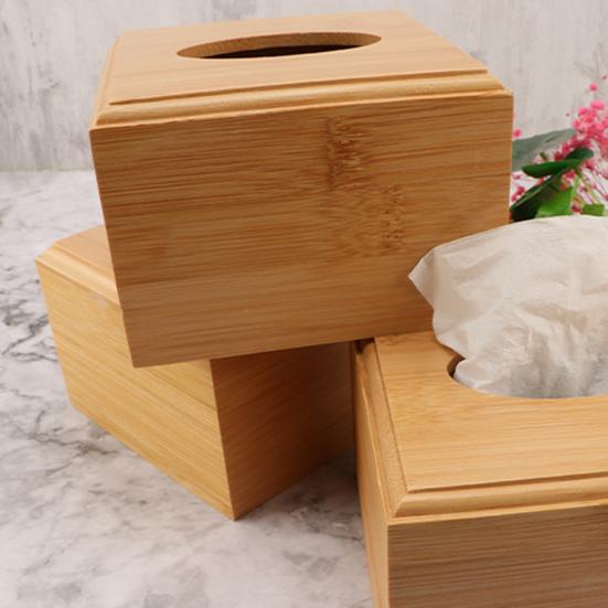 Коробка для салфеток, экологически чистый прочный бамбуковый прямоугольный держатель для хранения салфеток для дома