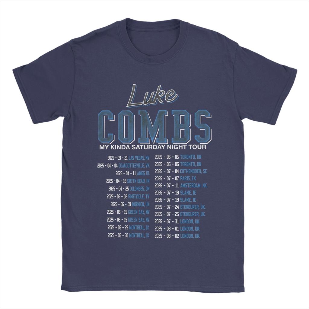 Футболка Luke Combs My Kinda Saturday Night Tour Летняя YK Смешные Футболки Чистый Хлопок Харадзюку Футболка Для Унисекс Одежда С Рисунком