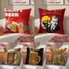 Rustic Cozy Art Beer Wine Retro Style Cushion Cover Pillowcase Short Plush Invisible zipper Room Sofa Cushion Cover