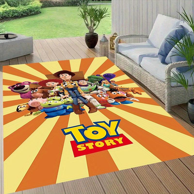 1pc Toy Story Pattern Area Rug Soft Flannel Floor Mat for Living Room, Office, Bedroom, Outdoor and Camping, Sofa Coffee Table Floor Mat, De