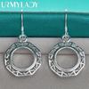 URMYLADY стерлингового серебра 925 пробы восьмиугольные круглые серьги для женщин очаровательные свадебные вечерние модные украшения