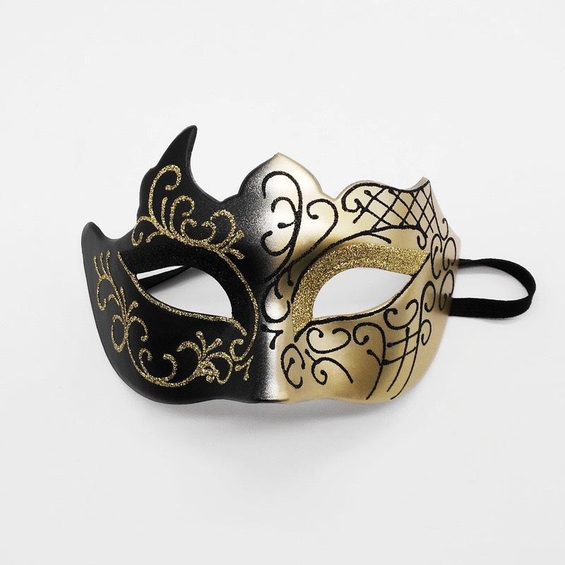 Retro Half Face Painted Masquerade Mask Classic Venice Style for Women Men Halloween Costume Prom Party