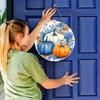 Thanksgiving Fall Pumpkin Door Sign Harvest Festival Wooden Maple Leaf Door Hanger