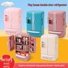 Mini Double-Door Refrigerator Dollhouse Toy 1:12 Kitchen Model Ornament