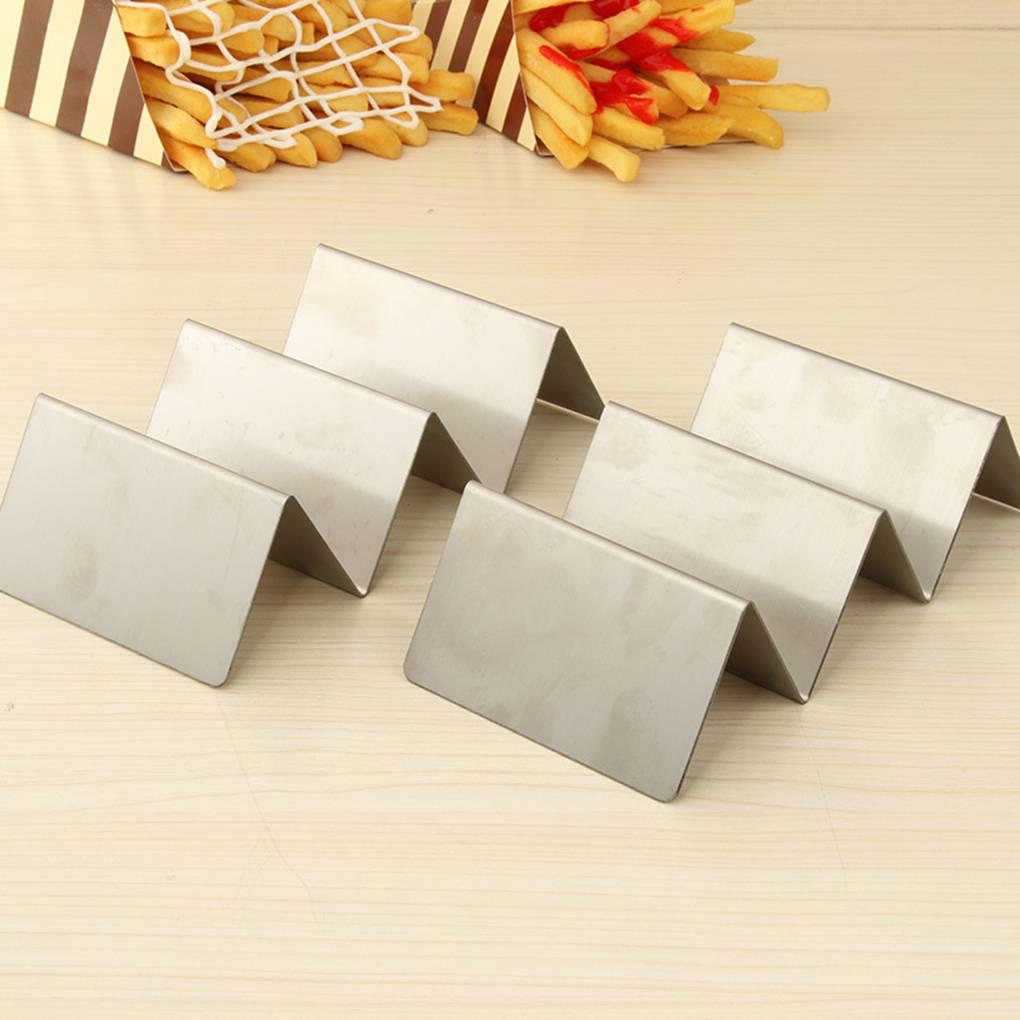 Wave Shape Stainless Steel Taco Display Stand Up Holder Rack Shell 1-4 Tacos