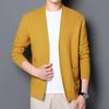 Spring and Autumn Knitted Cardigan Men's Trend Outer Top Thin Solid Color Middle-aged and Young Men's Sweater