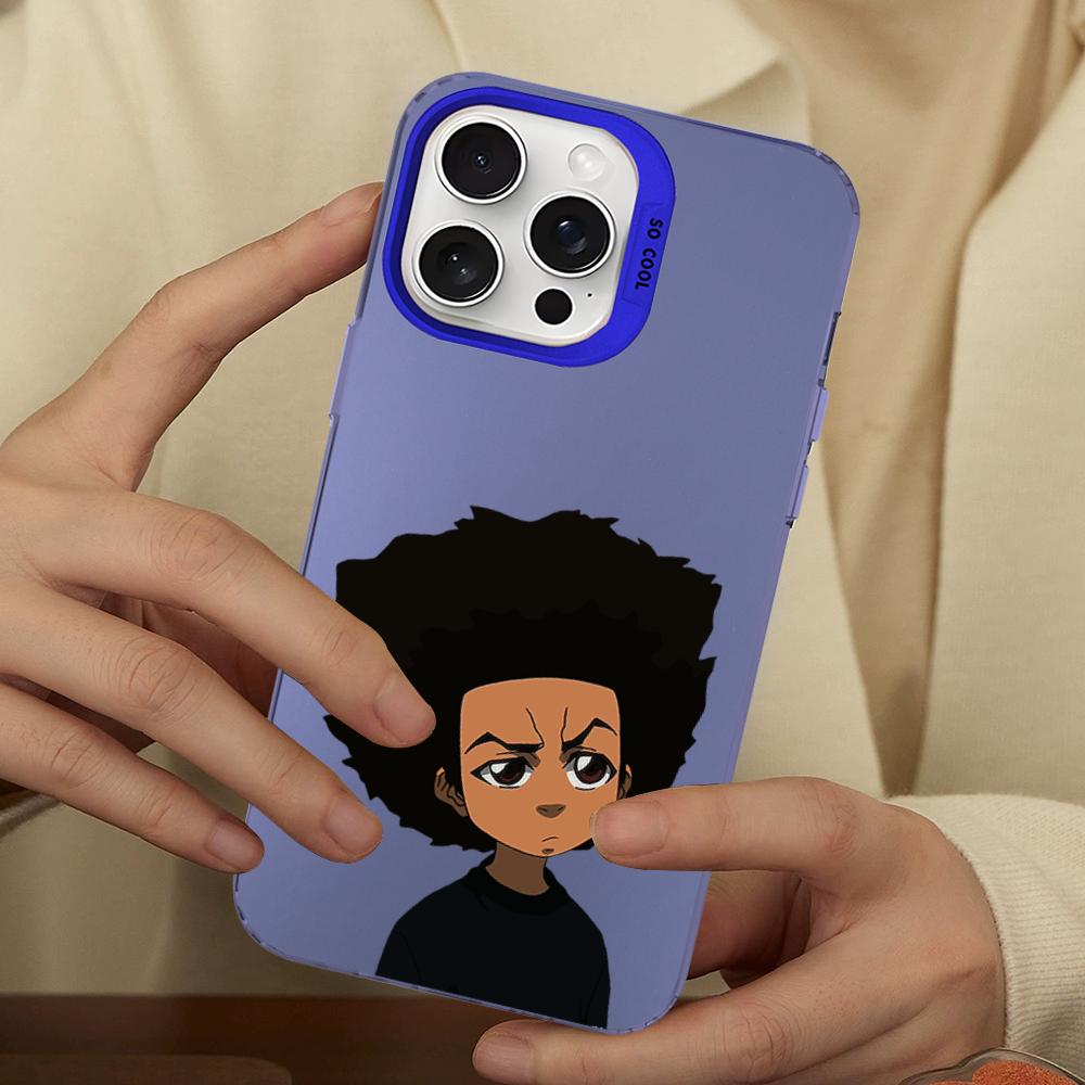 Huey Freeman Boondocks Phone Case For IPhone 16 15 14 13 12 11 Pro Max X XR XSMAX 8 7 Plus Matte Shockproof Back Cover