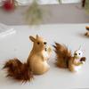 Simulated Squirrel Figurine Cute Miniature Squirrel Statue Christmas Foam Squirrel Decoration Desktop Ornament