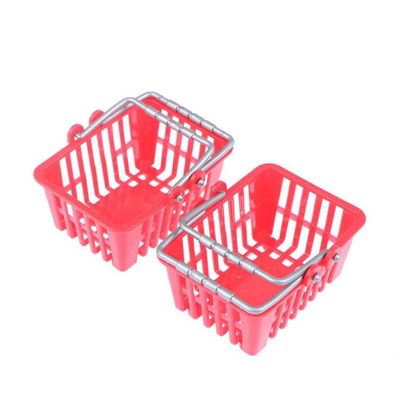 Shopping Basket Toys Kids Mini Supermarket Shopping Hand Basket Model Doll House