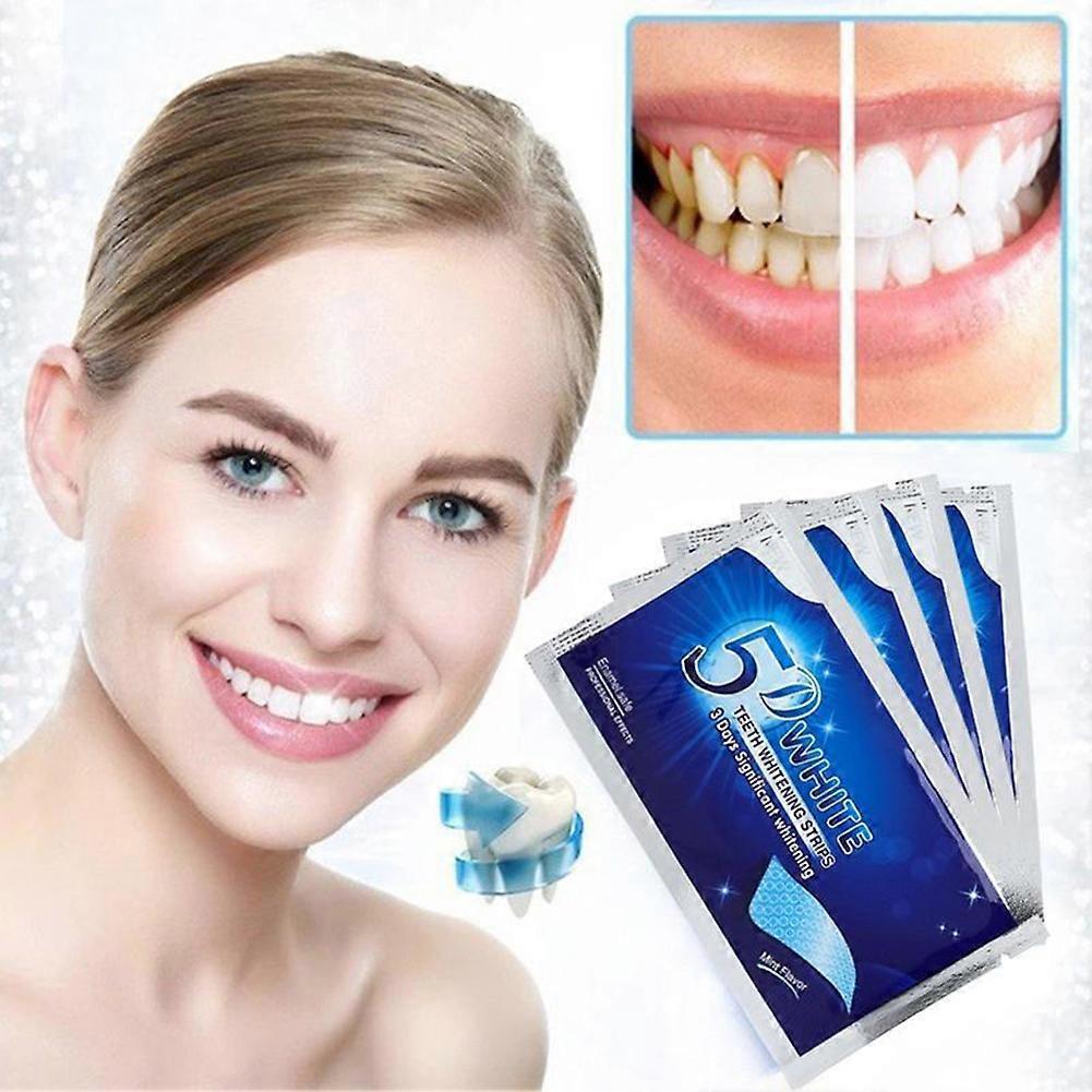 5D Teeth Whitening Strips 14Pcs Non-Sensitive Teeth Whitening Kit Advanced Teeth Whitener Strips Whitening Teeth