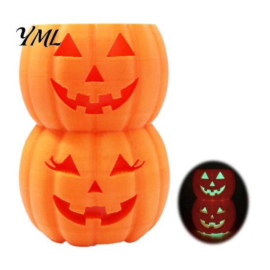 Funny Pumpkin Cup Holder Halloween Ghost Drink for 12oz Cans, Double Stacked Beverage Can Themed Bar Accessories Cooler Party, 3D Printed Heat